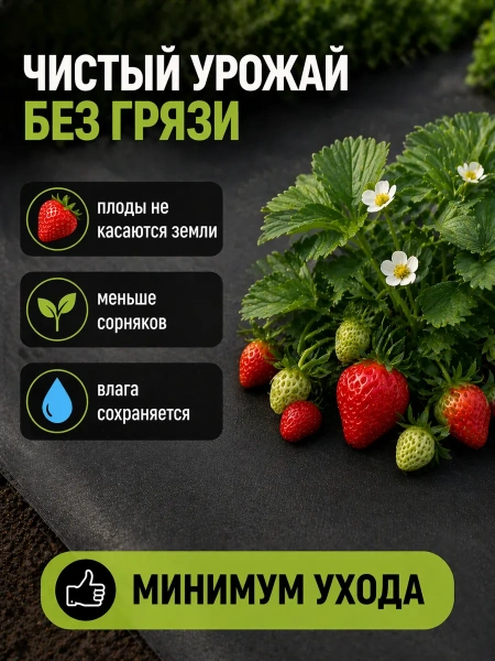 Укрывной материал Грядка в порядке универсальный с УФ стабилизатором черный 80 г/м2, 3,2 х 10 м Благодатное Земледелие